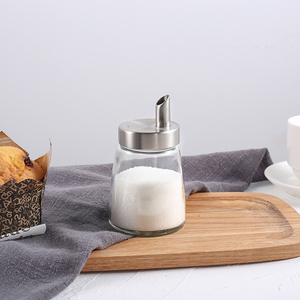 Glass <strong>Sugar</strong> Dispenser with Stainless Steel Lid <strong>Pourer</strong> Spout Manual <strong>Sugar</strong> Shaker Jar for Coffee Bar Kitchen Restaurant Baking - Product Image 1