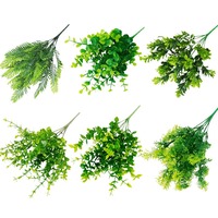 WY101202 Feuillage artificiel, buissons de feuilles vertes, fausses feuilles d'eucalyptus pour mur floral de mariage, décoration de jardin et de maison, verdure artificielle