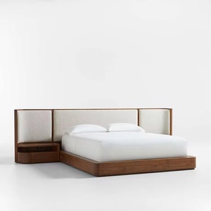 Muebles de Dormitorio de Lujo - Cama King Size de Madera Sólida en Nogal con Mesita de Noche 888, Construcción de Madera Sólida - Product Image 2