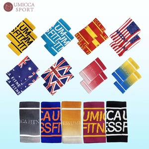 Umicca Custom Fitness Woven Cotton Wristband 100% Nylon Universal USA Flag Sweatband for Absorbent Wrist Braces <strong>Sweat</strong> <strong>Bands</strong> - Product Image 2