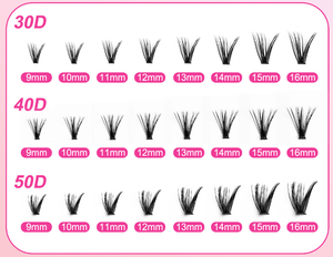 HQ Mixed Proc Discount Custom 9~16mm Handmade Segment Synthetic Hair Lashes DIY Box Lash Cluster Kit Private Label Eyelash - Product Image 2