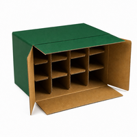Boîte d'expédition en carton ondulé de couleur verte avec impression offset personnalisée, inserts et logo