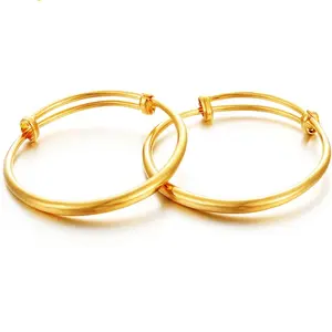 Classical Smooth Lucky Baby 18K Kids Adjustable Bangle Bracelet Best Children Gift Baby Bangles 316L Stainless Steel