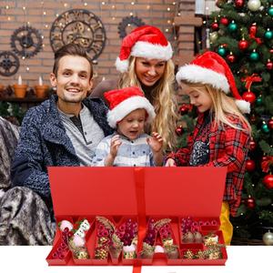 Caja de Regalo Navideña 2024, Vacía, con Diseño Floral, para Dulces o Charcutería, de Cartón, con Forma de Letra, Rellenable - Product Image 1