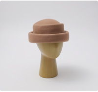 Chapeau en feutre style Hepburn français à bord relevé, couleur unie, rétro, polyvalent, classique, automne-hiver, vintage