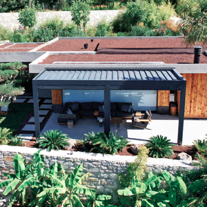 Pergola <span class=keywords><strong>de</strong></span> <span class=keywords><strong>jardin</strong></span> en aluminium moderne <span class=keywords><strong>de</strong></span> luxe avec toit à lames orientables étanche 3x3 3x4 4x4 3x6 4x6 <span class=keywords><strong>6x3</strong></span> 6x4m OEM - Product Image 2