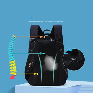 Unisex công suất lớn trường ba lô chống thấm nước chịu mài mòn dây kéo trực tiếp nhà sản xuất bán buôn chủ yếu lưới chính - Product Image 6