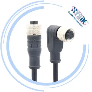 Connecteurs M12 en PVC PUR, mâle et femelle, étanchéité IP67, 12 pièces, 2 3 4 5 6 8 12 17 broches, A B D X S K