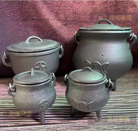Brûleur d'encens en fonte 3 pieds mini pot mini chaudron avec couvercle