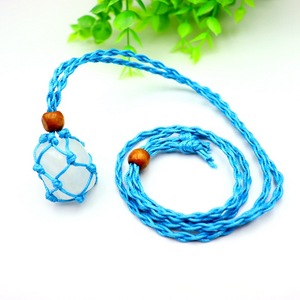 Collar con colgante de piedra, cuerda trenzada hecha a mano ajustable, soporte de piedra de cristal, cordón de collar para joyería de cristales DIY - Product Image 6