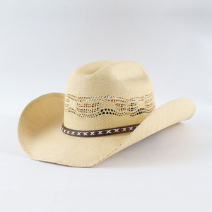 Vente en gros Mexique large bord soleil hommes femme Western Jazz Sombreros De Paja Cowboy Cowgirl <span class=keywords><strong>chapeau</strong></span> de paille pour hommes été - Product Image 1