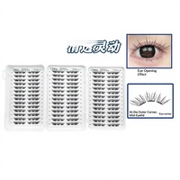 Nouvelles extensions de cils auto-adhésives 3 plis haute capacité, sans colle, imperméables, cruelty-free, aspect naturel, en grappes individuelles