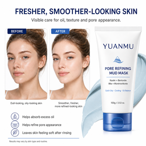 Mascarilla Facial Refrescante <span class=keywords><strong>de</strong></span> Barro Azul para Refinar los Poros, Cuidado <span class=keywords><strong>de</strong></span> los Poros y Puntos Negros, Control <span class=keywords><strong>de</strong></span> Grasa, Purificante <span class=keywords><strong>de</strong></span> Poros, Fórmula <span class=keywords><strong>de</strong></span> Secado Rápido - Product Image 5
