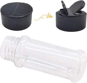 Vente en gros de contenants à sel et à poivre transparents de la marque Yuou, pot à épices en plastique de 100 ml et 250 ml pour assaisonnement, couvercle à double ouverture gratuit - Product Image 3