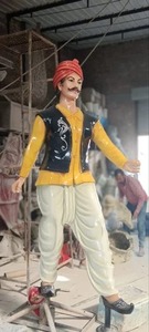 Estatua de Hombre Rajastaní de Fibra de Vidrio de Alta Calidad, Escultura India para Hogar, Oficina, Hotel, Restaurante, Jardín, Disponible para la Venta - Product Image 4