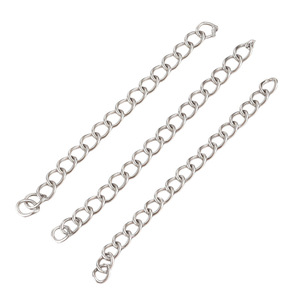 Chaîne d'extension métallique pour la fabrication de colliers, écologique, plaqué or blanc, chaîne d'allongement réglable, composants de bijoux - Product Image 1
