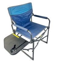 Chaise de Réalisateur Pliante d'Extérieur à Cadre en Acier avec Table Basse – Écologique, Légère, Portable, Réglable, Haute Qualité pour Jardin et Salle de Sport