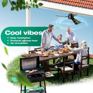 Quạt trần thông minh 28 inch với đèn LED và điều khiển từ xa, thiết kế hiện đại cho phòng khách - Product Image 3