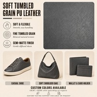 Cuero PU Semimate con Textura Suave de 1.0 mm y 52 Pulgadas de Ancho para Zapatos, Bolsos, Carteras y Tarjeteros, Combinación de Colores OEM