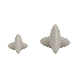 Set di due sculture decorative astratte bianche, opere d'arte moderne per la decorazione di casa, soggiorno, ufficio, mensola, camera da letto - Product Image 4