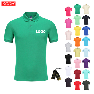 Polos unis vierges de couleur unie avec logo personnalisé Polos pour hommes brodés en polyester - Product Image 1
