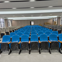 Chaises de salle de spectacle publiques personnalisées, tissu durable, théâtre, église, école, moderne, confortable, pieds en métal, chaise de salle de spectacle