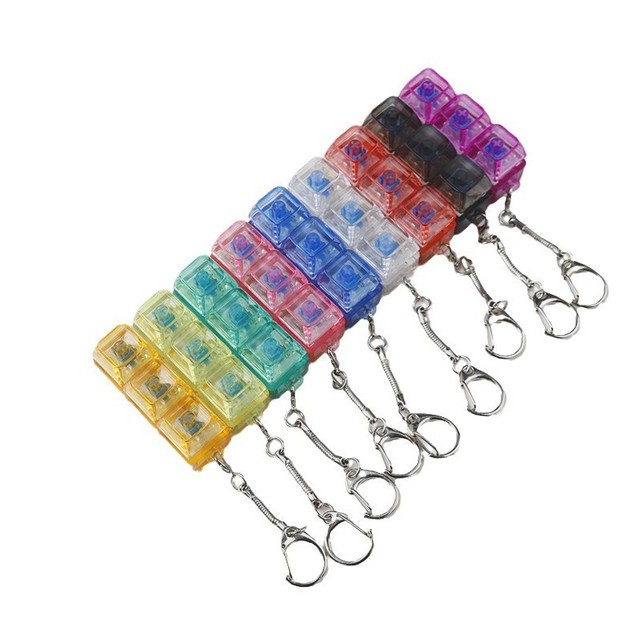 2/3/4 Keys Mechanical Keyboard Switch Keychain Keycap Tester Switches Keychain With LED Light & Relieve Stress Keyboard