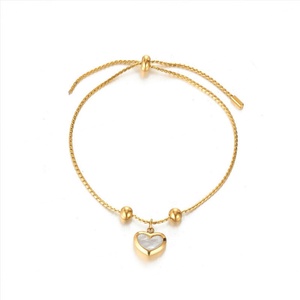 Parures de bijoux tendance en acier inoxydable hypoallergénique anti-ternissement plaqué or PVD 14k 18k, collier et bracelet coquillage cœur pour femme - Product Image 6