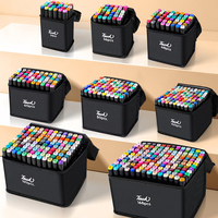 Marqueurs à huile à double pointe GF Wholesale Square Barrel dans un sac en tissu, 24/36/60 couleurs au choix, ensemble de stylos aquarelle de qualité supérieure pour l'art et l'artisanat
