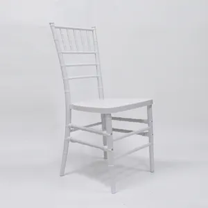 现代白色树脂塑料Chiavari椅子批发宴会活动户外派对餐厅酒店家具
