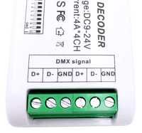 DC9-24V 4Ax4CH Mini 4 Canaux RGBW DMX 512 Décodeur Contrôleur pour RGB RGBW LED Bande
