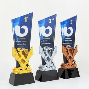 Nuovo Design 2026 Trofeo 3D Stampato in Oro, Argento e Rame, Premio per il Secondo Classificato, Targa Premio Sportiva in Cristallo MH-J0861 - Product Image 3