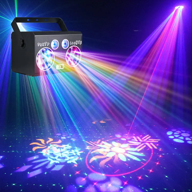 2024 Nieuwe Podiumverlichting Discolampen Ktv Flash Laser Sfeer Licht Spraakgestuurde Party Beam Lamp Dmx512