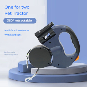 Correa de perro retráctil doble para dos perros de hasta 30 libras 360 ° sin enredos con linterna <span class=keywords><strong>LED</strong></span> reflectante para entrenar y caminar - Product Image 2