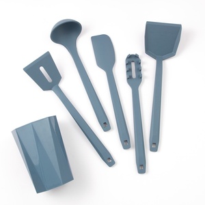 Juego de Utensilios de Cocina al por Mayor, Juego de 6 Espátulas Resistentes al Calor, Juego de Utensilios de Cocina de Silicona con Soporte - Product Image 1