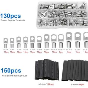 Terminales de Anillo para Ingeniería Química, Cobre Puro, 280 Piezas, Serie SC, Conectores de Cable de Calibre 14 AWG - Product Image 2
