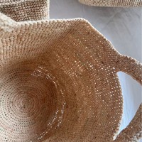 Nouveau Sac Fourre-tout en Raphia Importé de Madagascar, Collection Printemps-Été 2026, Entièrement Fait Main au Crochet, Sac Seau Ouvert Tendance