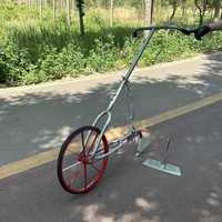 Cultivateur manuel à roues 3 en 1 à hauteur réglable avec têtes interchangeables de désherbage, de labour et de tranchée