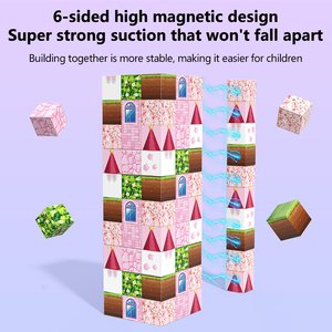 Bloques de Construcción Magnéticos de Plástico, Juego de 100 Piezas de Edificios Modernos para Niñas de 5 a 7 Años, <span class=keywords><strong>Castillo</strong></span> Rosa, Juguete Educativo - Product Image 5