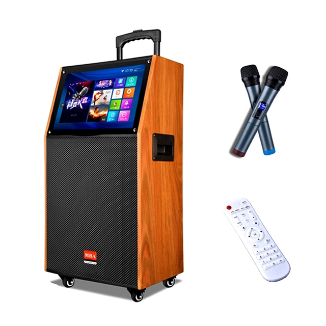 Hot Sale 15 Inch Lcd Touch Screen Portable Trolley Speaker Home Video Karaoke Speaker