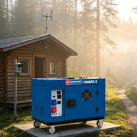 Générateur diesel silencieux 10 kVA, puissance nominale 8 kW, puissance maximale 9 kW, démarrage électrique, groupe électrogène diesel avec AVR, réservoir de carburant de 25 L, 230 V, 400 V, 50 Hz, 733 cm³