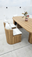 Sigma Furniture, mobilier de jardin de luxe, ensemble de table et de chaises en bois, style moderne