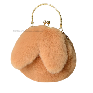 Bolso de Hombro Cruzado de Cadena para Mujer, con Orejas de Conejo de Peluche, Lindo y a la Moda, Bolso Esponjoso para Niña, Tanjing - Product Image 4