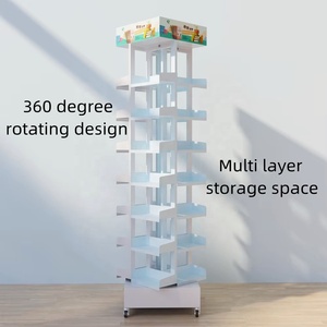 Tùy chỉnh thư viện cửa hàng kệ sách Truyện Tranh Màu cuốn sách Tạp Chí Brochure bưu thiếp kim loại xoay hiển thị đứng Rack chủ - Product Image 4