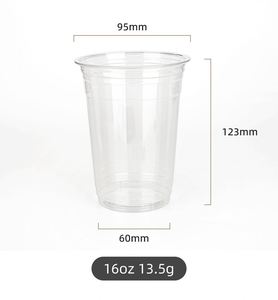Wholesale Products Low Price 95mm 12oz 14OZ 16oz 22oz PET Clear Disposable <b>Cold</b> Drink Plastic <b>Cups</b> Without Lids with logo - Product Image 4