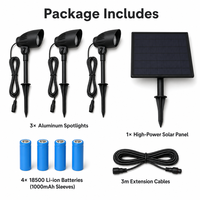 Projecteurs solaires LED d'extérieur, éclairage paysager 3-en-1, lampes à piquet pour jardin, allée, cour, patio, décoration de voie d'accès