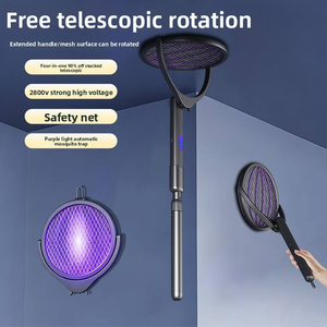6 in 1 Retractable Mosquito Killer Swatter Racket Electric Fly Trap <b>Bug</b> Lamp Bat for Home House <b>Zapper</b> Insect Extendable Handle - Product Image 4
