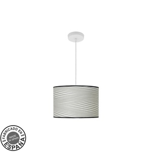Lámpara colgante de moda 1xE27, color blanco con surco gris, tamaño 30x30 cm, ideal para iluminar y decorar espacios interiores. - Product Image 1
