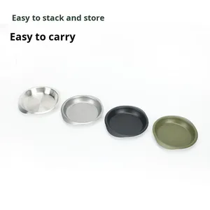 Plat à soupe classique durable en acier inoxydable solide pour le camping en plein air et le barbecue - Product Image 4