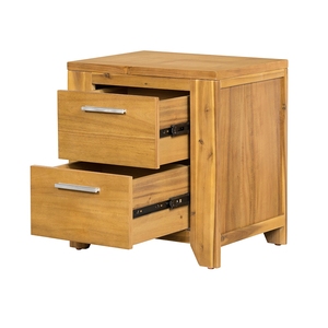 Wood Nightstand 20.7x15.4x22 Inches Two <b>Drawer</b> <b>Storage</b> Unit Bedroom Furniture - Product Image 4